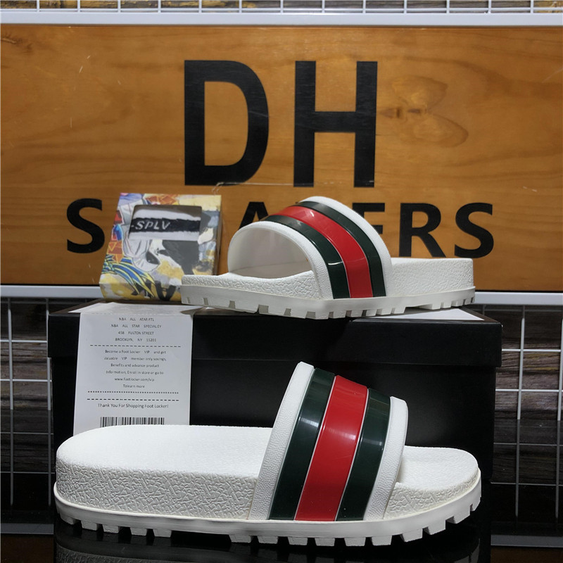 

Top Quality Men's Women's Gucci Rubber Slipper Slides Sandals Shoes Summer Beach Outdoor Cool Slippers Fashion Wide Lady Household Slide Flat Flip Flops With Box, Style 8