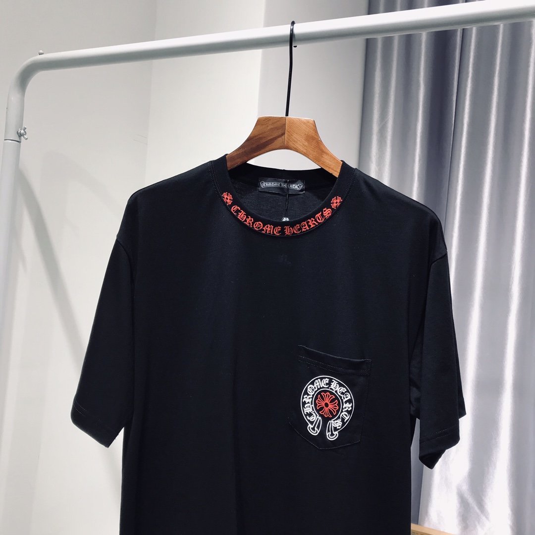 

men's casual Chrome fashion hearts 21 short sleeve round neck T-shirt, White;black