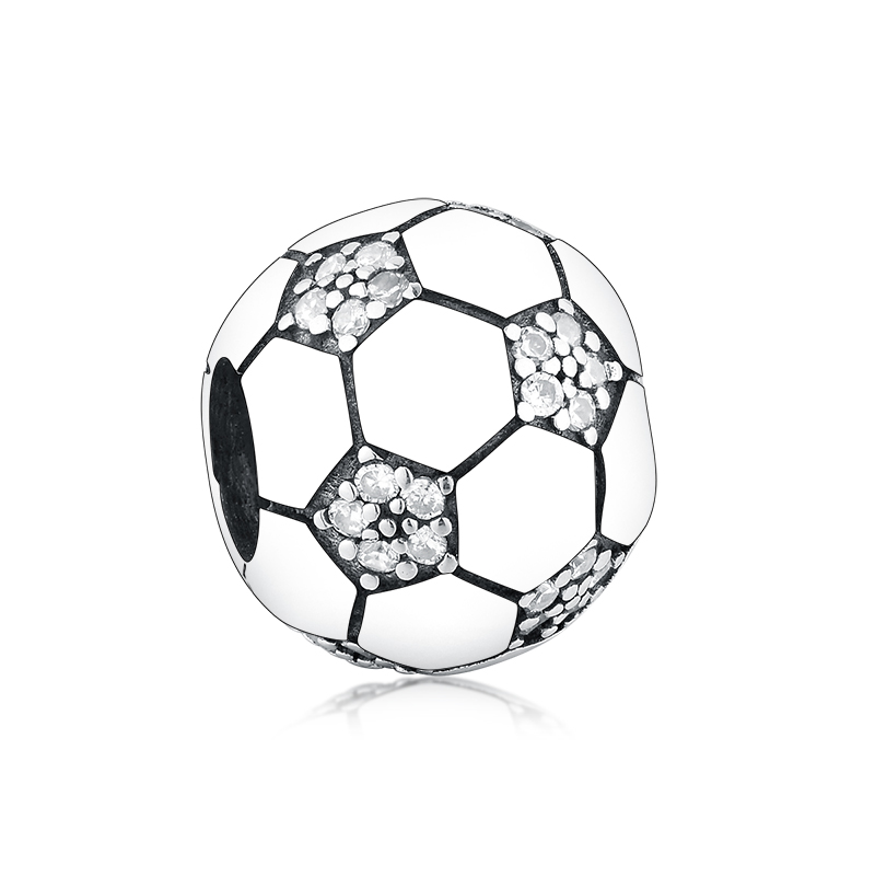

Summer Collection 925 Sterling Silver Sparkling Football Soccer Beads Fit Original Pandora Charms Bracelet Jewelry