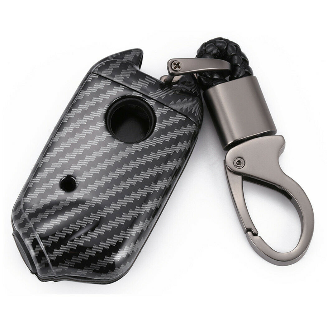 

Black Plastic Carbon Fiber for Kia Stinger K900 4 Buttons Key Fob Cover Case