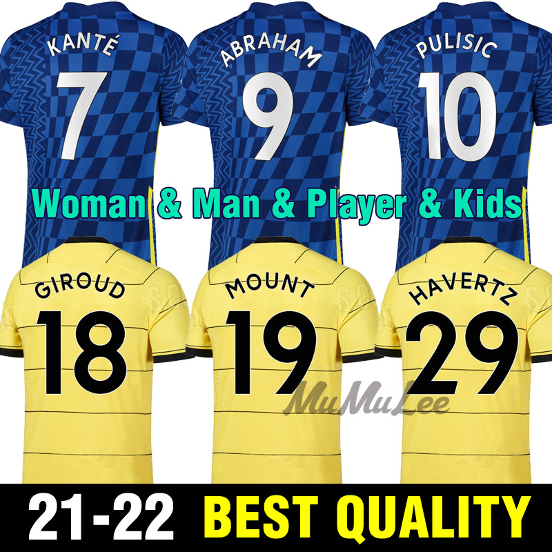 

Thailand 21 22 WERNER HAVERTZ CHILWELL ZIYECH Soccer Jerseys 2021 2022 PULISIC home blue Football Shirt KANTE MOUNT 4th Men Kids set Kits tops with socks