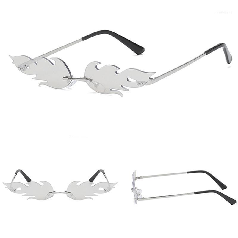 

Sunglasses Unisex Flame Rimless Wave Retro Sun Glasses UV Protection Lightweight Durable Trending Narrow Sunglasses1