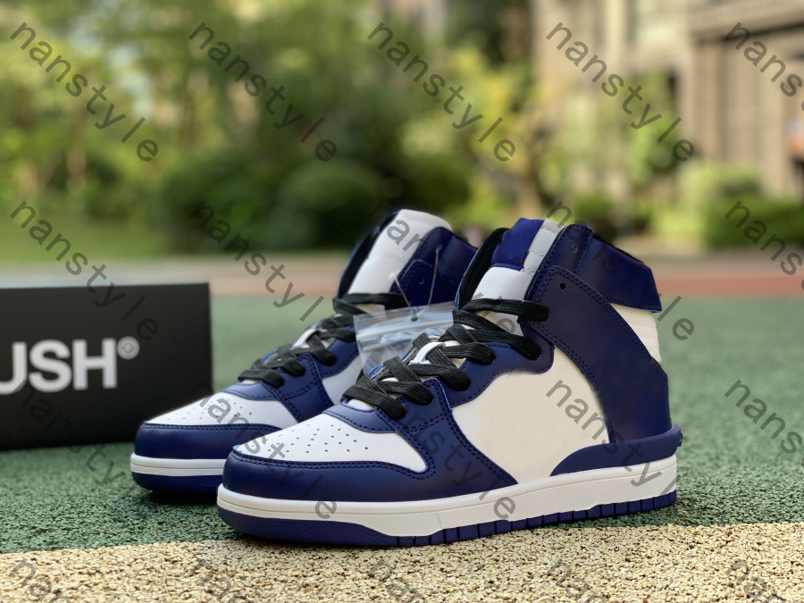 

SB Dunk Designer Motorcycle Boots Basketball White shoes High x AMBUSH Dark Marina Blue Running Sneakers 1985 Dunks Trainers for men 911 DH7683-100