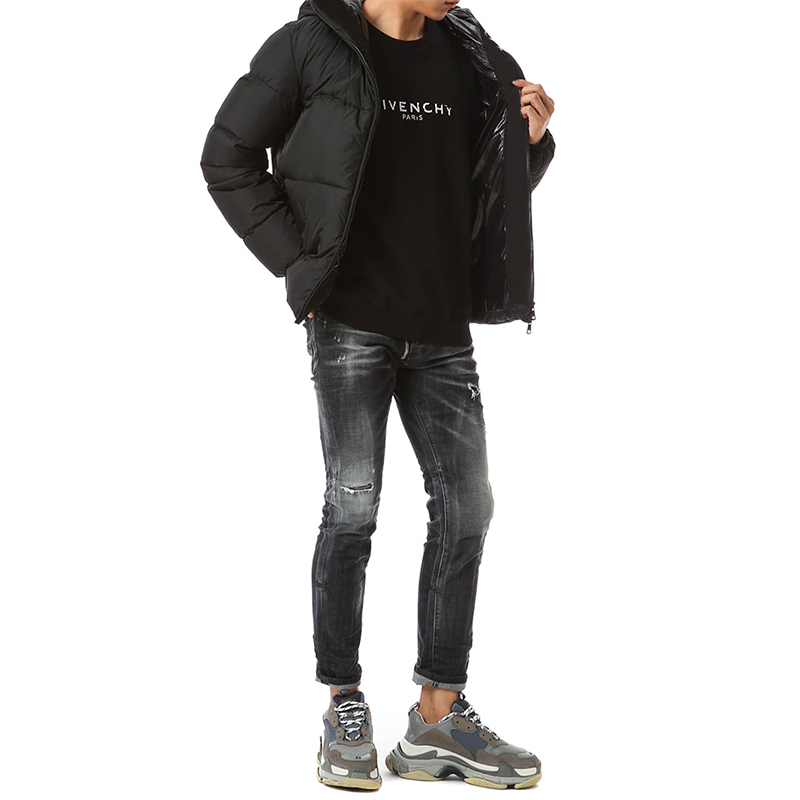 

Fashionable men's down jacket Very high quality Comfortable and warm Letter embroidery ribbon Five sizes to choose from Classic black Solid workmanship