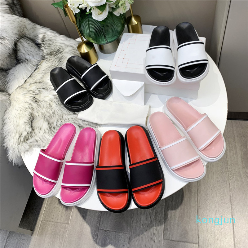 

Designer- Women Mens Slippers Letter Platform Increase Flip Flop Genuine Leather Summer Printed Rubber Bottoms Slipper Lady Casual Sandals
