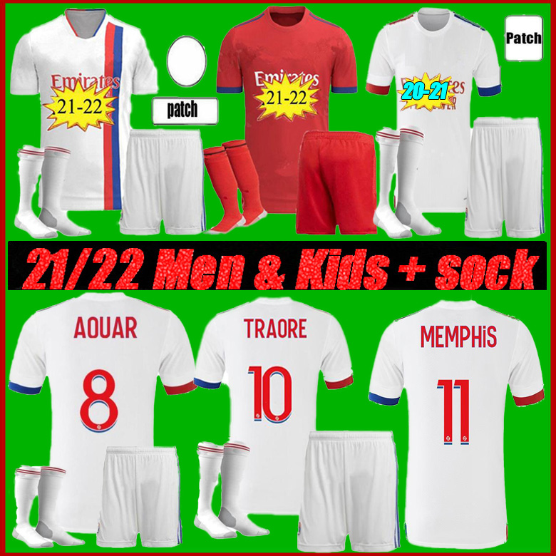 

men+kids kit Maillot Lyon 20-21 Olympique Lyonnais Soccer Jersey 2022 OL TRAORE MEMPHIS BRUNO G football shirts, Black