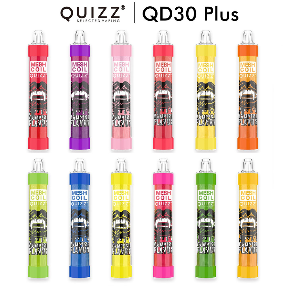 

Original VAPMOD Quizz QD30 Plus Disposable Device Kit E-cigarettes 4000 Puffs Rechargeable USB 650mAh Battery 12ml Prefilled Pod RGB Light Vape Pen 100% Authentic