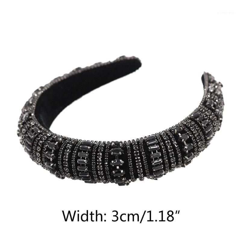 

Hair Clips & Barrettes Female Luxurious Color Crystal Rhinestones Hoop Girls Headwear Baroque Tiaras Wide Headband C1FE, Golden;silver