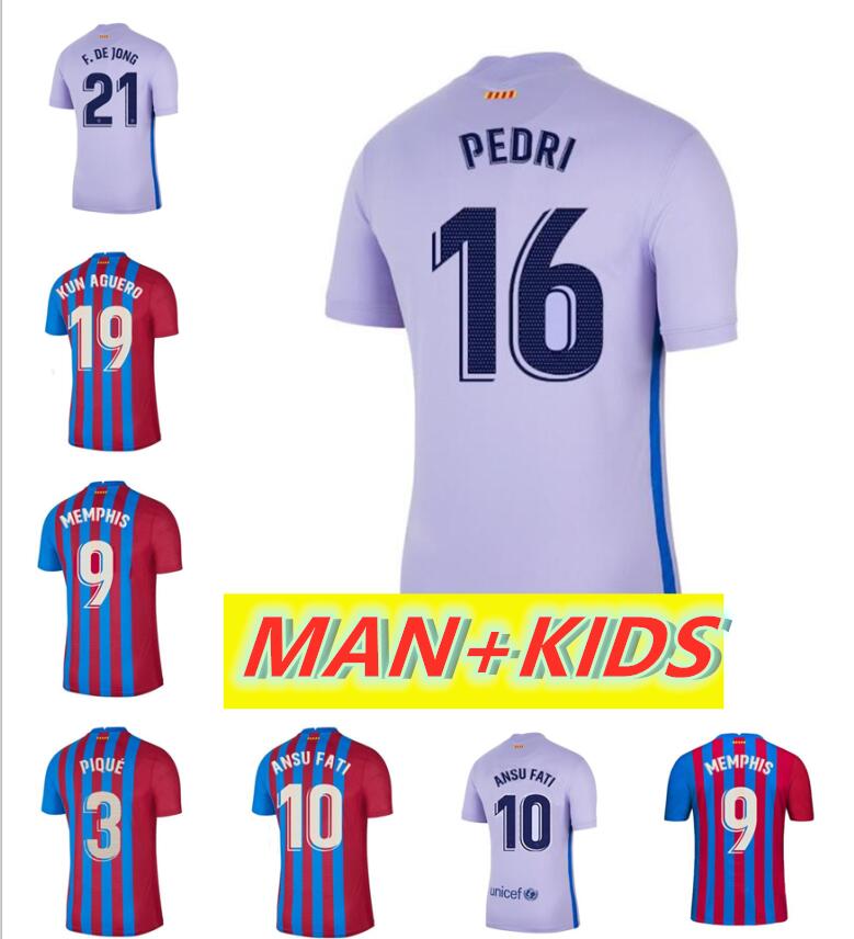 

21 22 Barcelona soccer jerseys MEMPHIS BARCA Top camiseta de futbol KUN AGUERO PEDRI 2021 2022 ANSU FATI COUTINHO F.DE JONG football shirts, Black;yellow