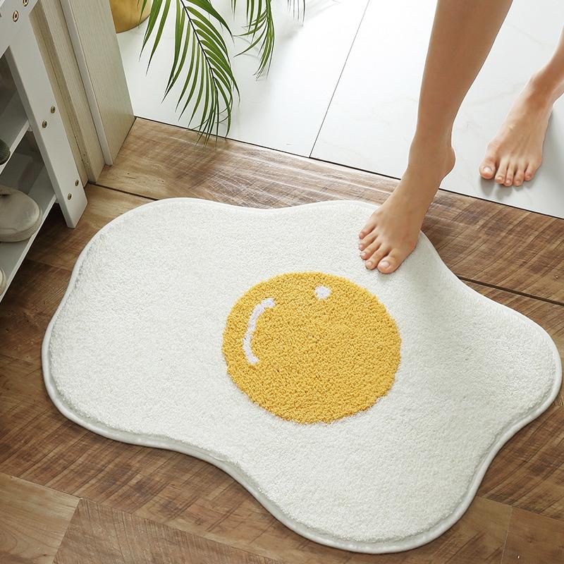 

Carpets Carpet Poached Egg-shaped Non-slip Bath Rug Front Door Rugs Washable Balcony Kids Mat Kitchen Pad Dry And Durable