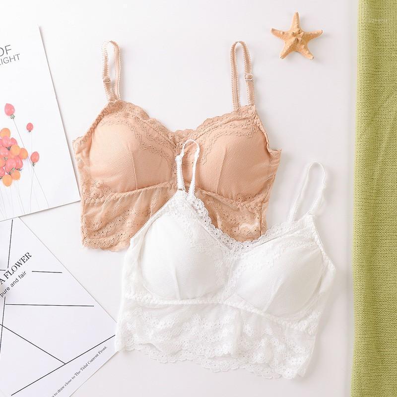 

Women Tube Tops 2021 Sexy Lace Stretch Bra Removable Padded Beauty Back Wrap Chest Floral Bralette Underwear Bustiers & Corsets