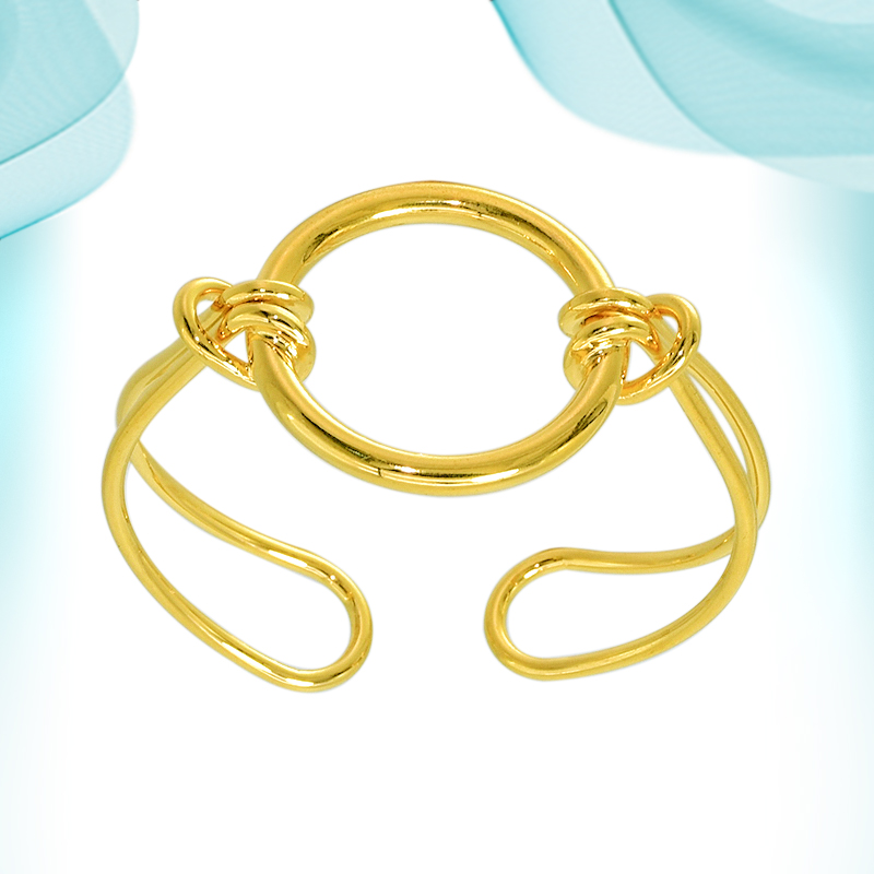 À la mode Exagéré Ligne Bracelet De Luxe De Mode Punk Anneau Manchette Bracelet Évider Lumière Or Couleur Bracelets Brillant Bijoux Unisexe Brace