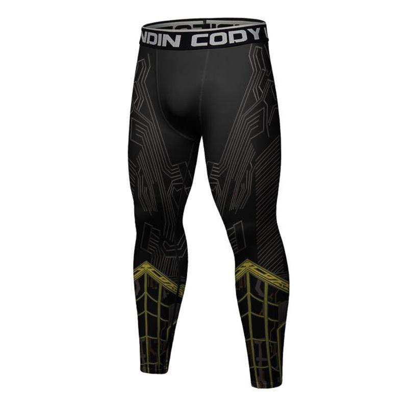 

Men's Pants Gym 3D Printed Pattern Compression Tights Men Sweat Skinny Legging Trousers Male Costume Running Bodybuildingpants, Black