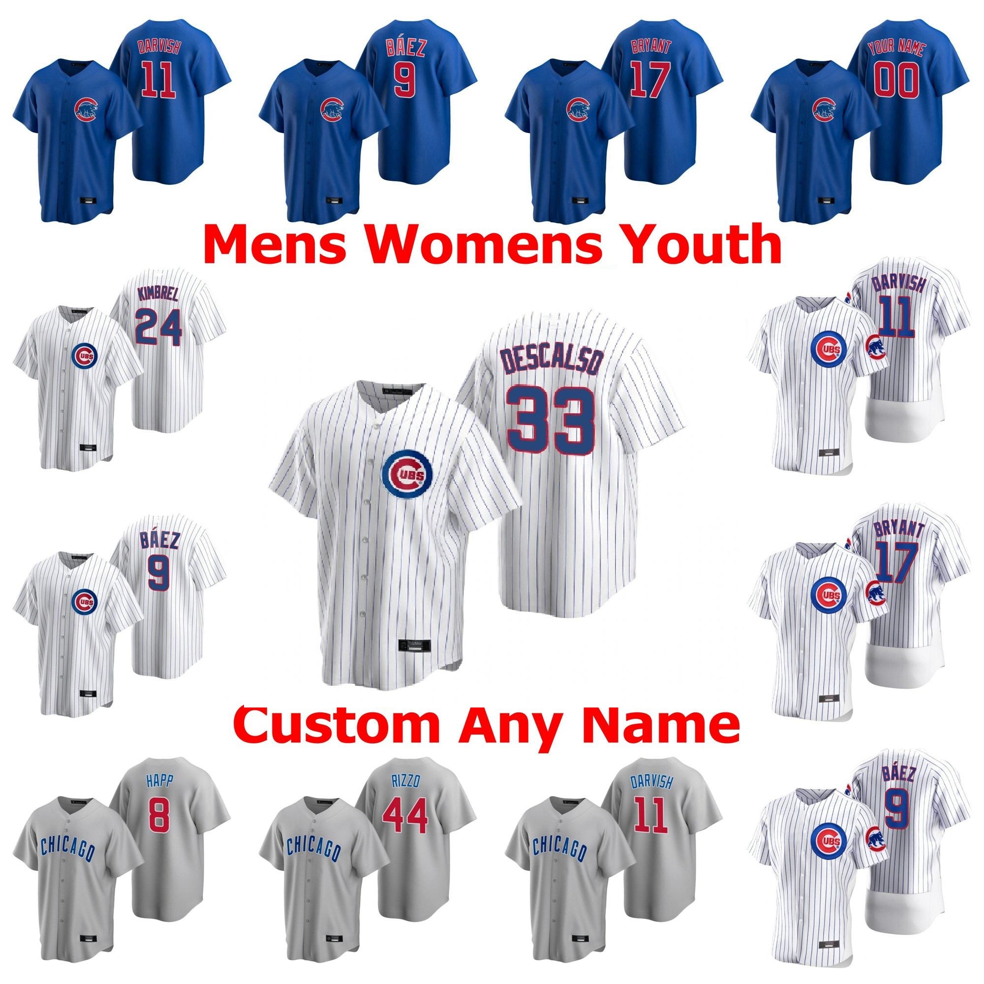 

2021 Chicago Anthony Rizzo Javier Baez KrisBryant Kyle Schwarber Jason Heyward Albert Almora Jr. Men Women Youth Cubs Baseball jerseys, Blue;black