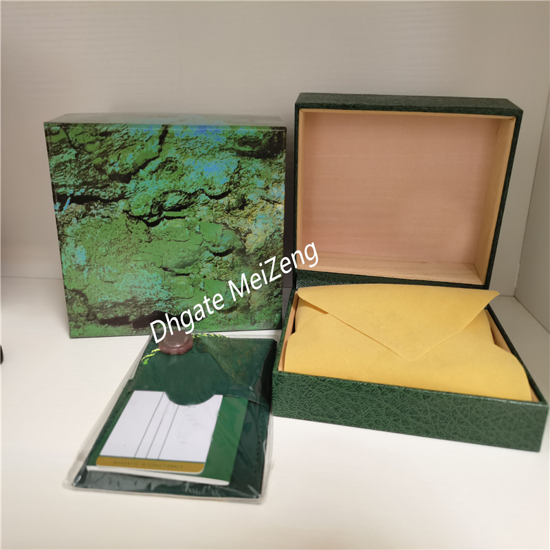 

Best Quality Luxury New best Style Brand Dark Green Original Woody Watch Box Papers Gift Leather Bag for Box Watches Box