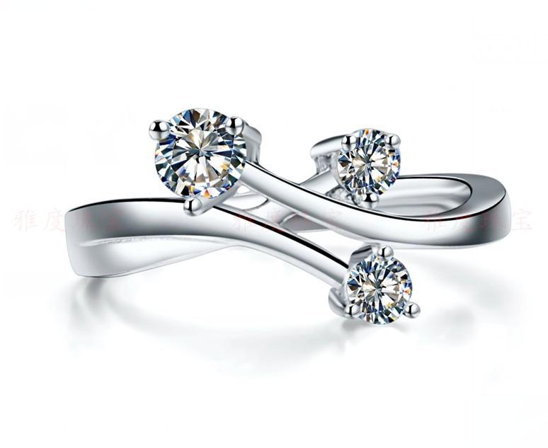 

Cluster Rings Love Studded With Stars 0.15Ct Female Ring Solid 925 Silver White Gold Plated Jewelry Valentine& Birthday Gift