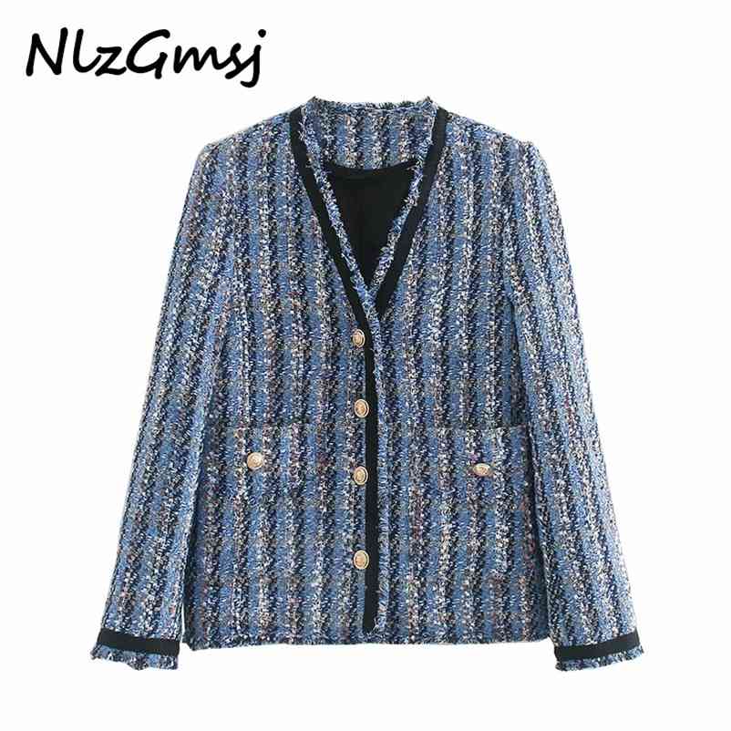 

vintage court tweed england soft cardigans bomber jacket women casaco feminino jaqueta feminina short coat 210628, As picture