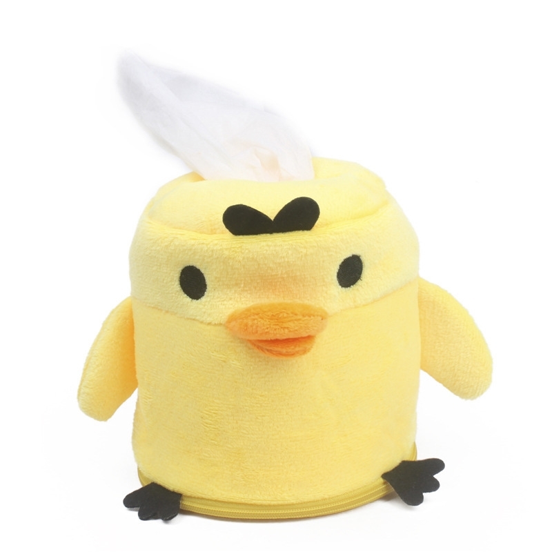 

Cute plush draw cylinder car creative paper towel box cover label