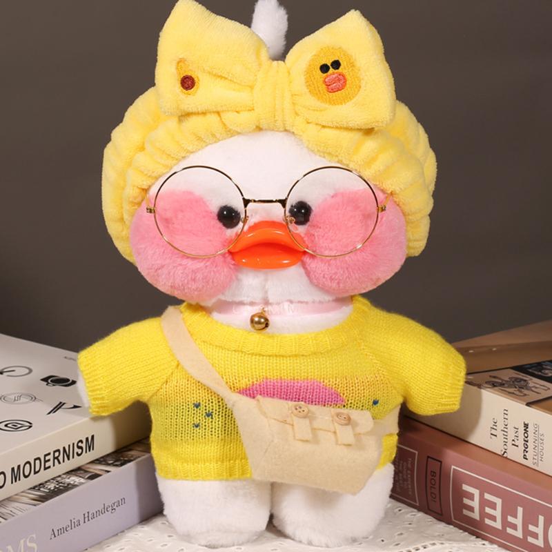 

Party Favor 30cm Cute Ducks Plush Toys Stuffed Soft Doll Korean Netred Wearing Little Yellow Duck For Kids Birthday Gifts