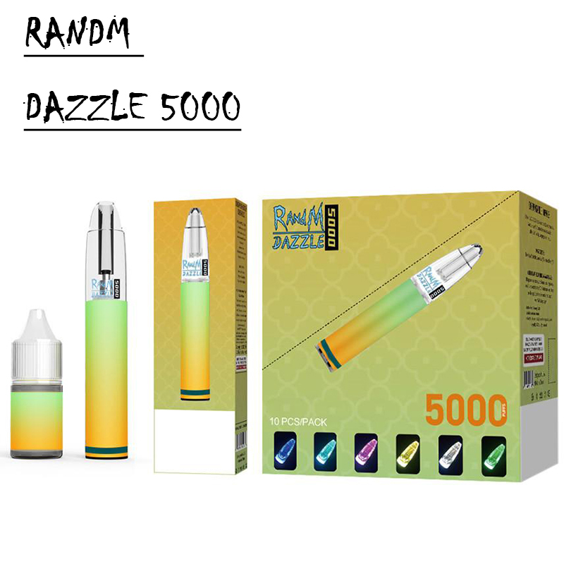

Authentic RandM Dazzle 5000 Puffs Disposable E Cigarettes 6% 10ml Pod Vape Pen Rechargeable Battery With RGB Light VS VBAR Switch
