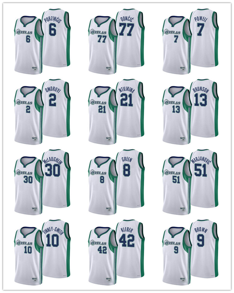 

2021-22 Dallas''Mavericks''MEN Luka Doncic Boban Marjanovic Kristaps Porzingis City 75th Anniversary White basketball Jersey, Black