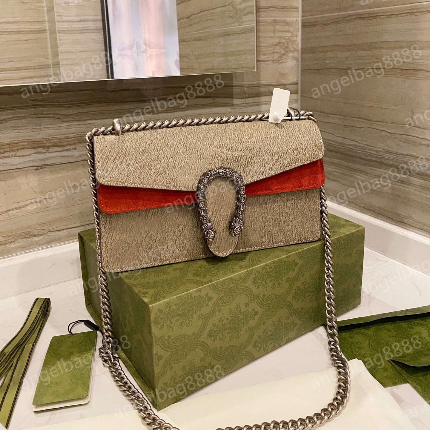 

2021 Dionysian Chain Clamshell Packages temperament Senior Bags Ball-match Fashion Shoulder vintage Handbags High Quality Women chains phone bag wallet Metallic, No bags