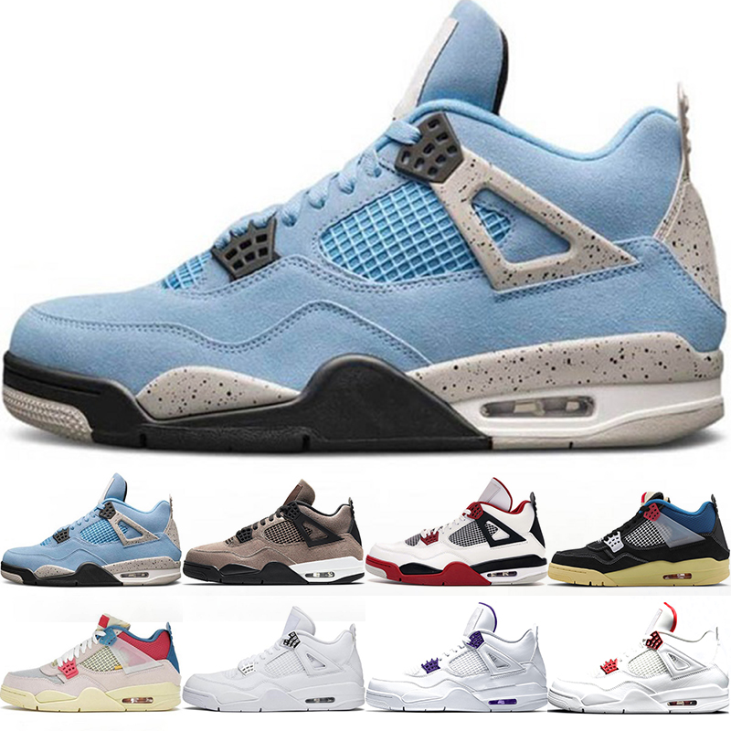 

4s Men Basketball Shoes 4 White Oreo University Blue Fire Red Guava Ice Black Cat Chaussures Mens Trainers Sports Sneaker Size 7-13, #19 neon