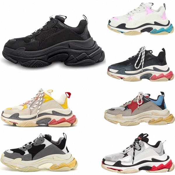 

old dad 17FW Casual shoes Low Platform Sneakers balencaiga Triple S Black Mens Women Designer Chaussures b6k4#, 11