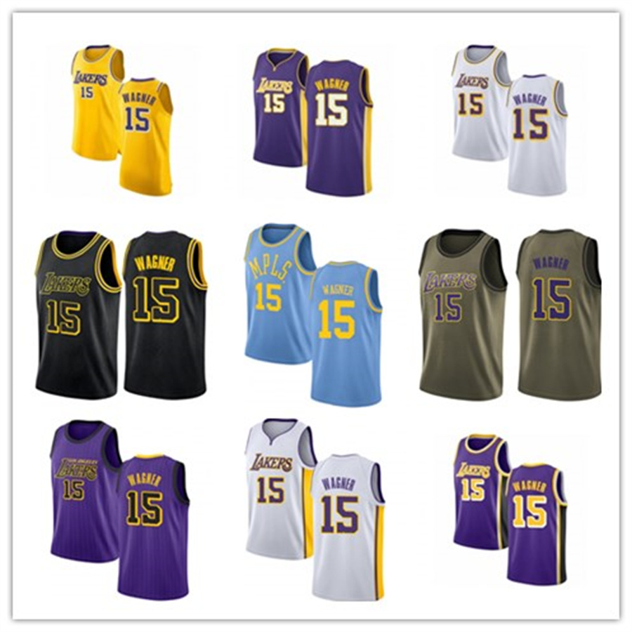 

2021 Moritz custom men women youth 15 Wagner Los Angele Laker basketball jerseys red Blue jersey leave number name, Black;red