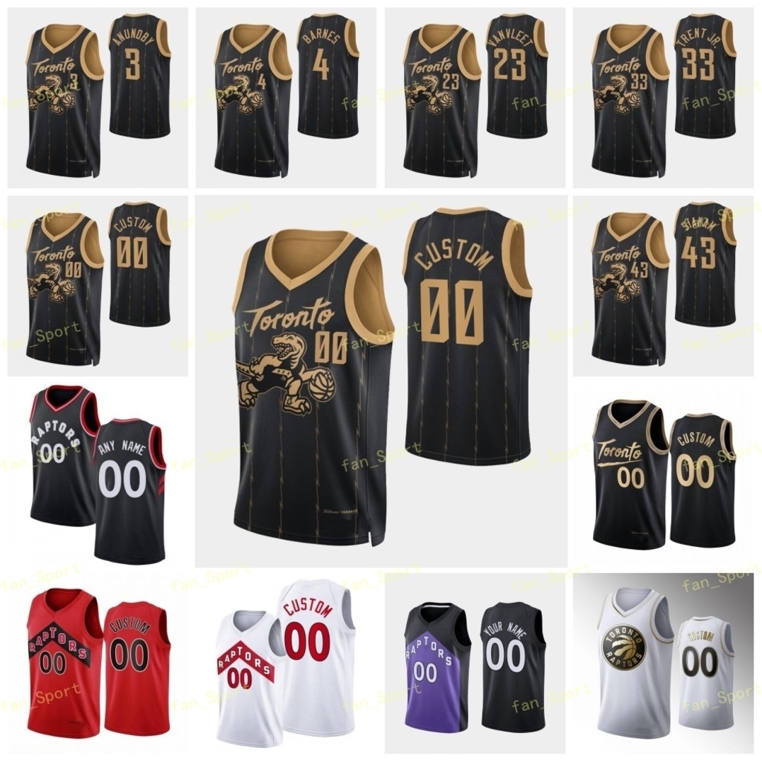 

75th 2022 City Earned Edition Custom OG 3 Anunoby Fred 23 VanVleet Pascal 43 Siakam Gary 33 Trent Scottie 4 Barnes Precious 5 Achiuwa Basketball Jersey Men Women, As