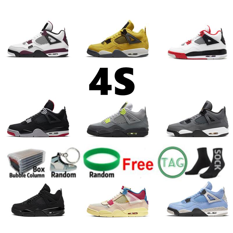 

Jumpman 4 Basketball Shoes 4s Red Thunder Desert Moss University Blue Taupe Haze Black Cat Metallic Pack White Cement womens mens trainers, 11