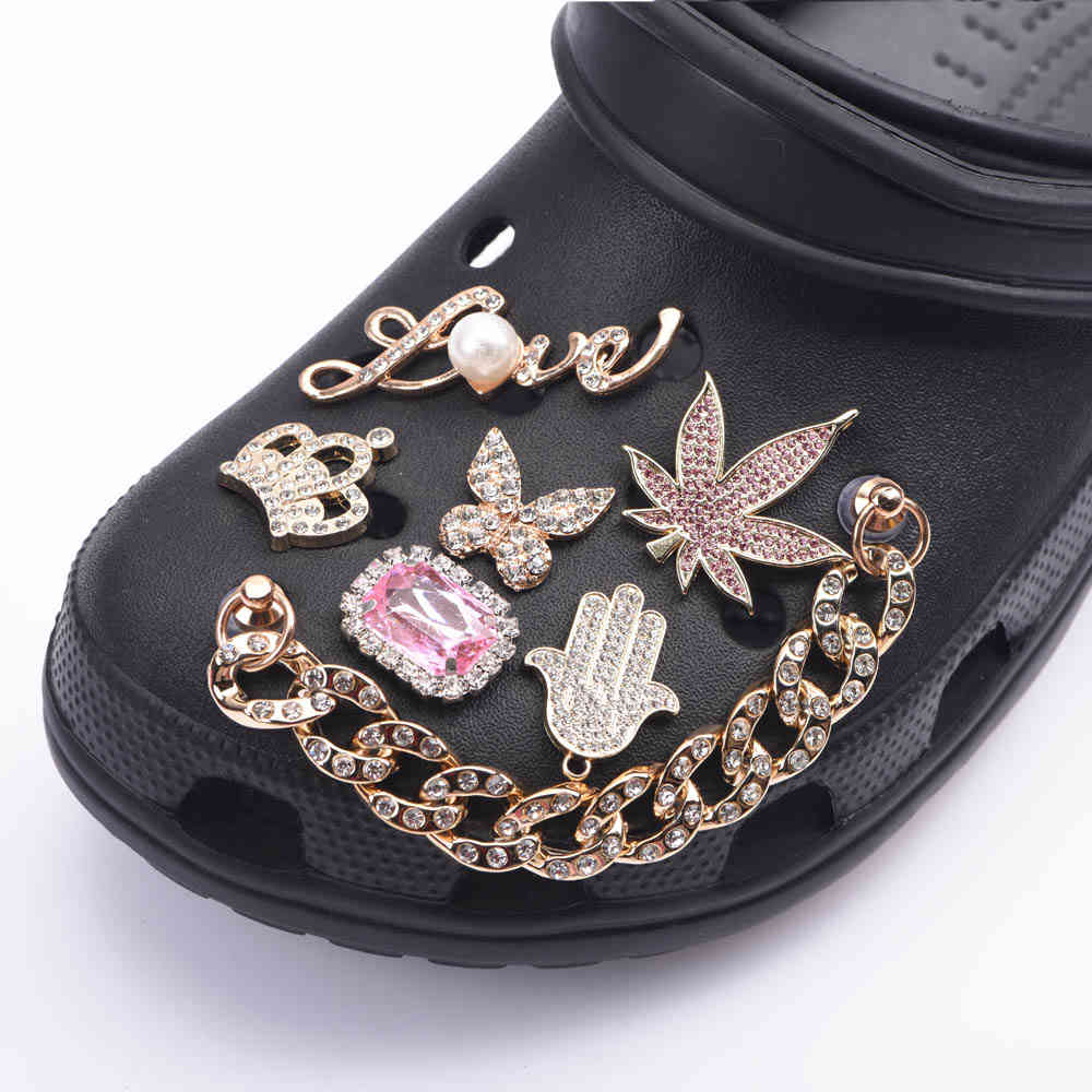 

Brand Shoes Designer Croc Charms Bling JIBZ Gift For Clog Decaration Q0618