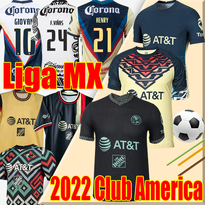 

3XL Liga MX Club America Soccer Jerseys 2022 2023 HENRY 3RD GIOVANI CACERES B.VALDEZ G.OSHOA R.MARTINEZ 22/23 Camisas de Futebol men women kids kit CA Football Shirt, 21-22 training