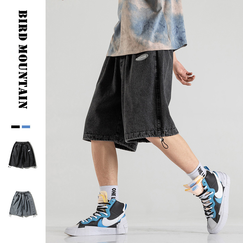 

Men's Shorts Japanese Streetwear Fashion Hip Hop Oversized Denim Men Clothing Summer Harajuku Plus Size Casual Pants Korean Jeans, Blue