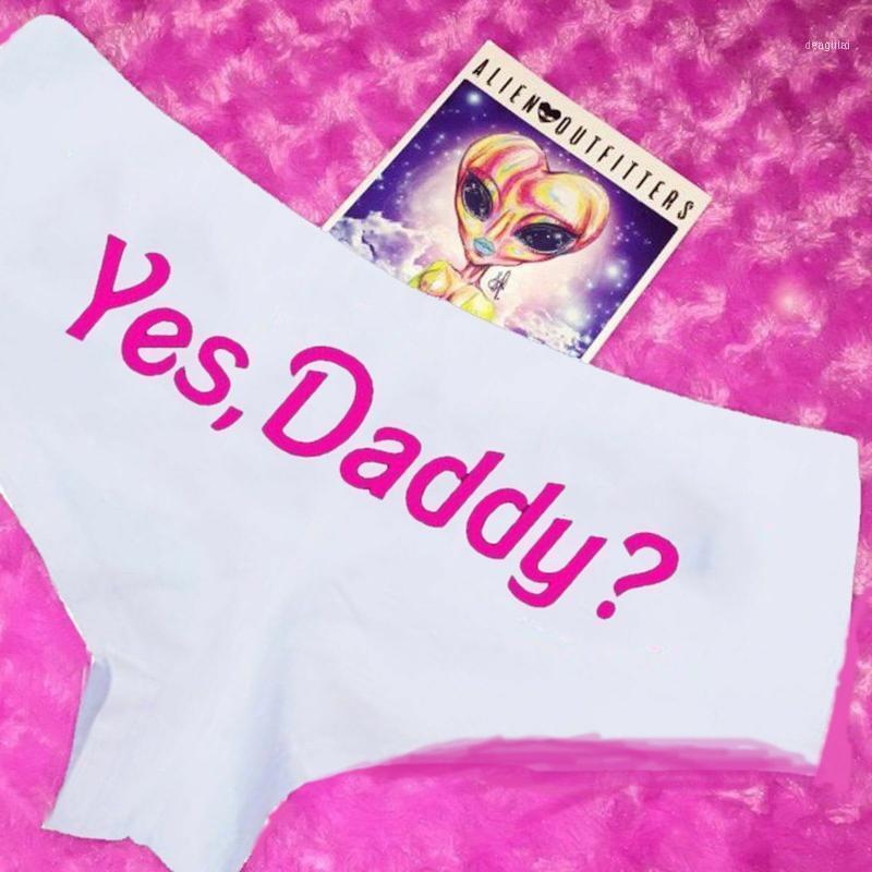 

Yes Daddy G String Thongs Knickers Funny Sexy Lingerie Underpants Women Panties Seamless Briefs Underwear1, White pink