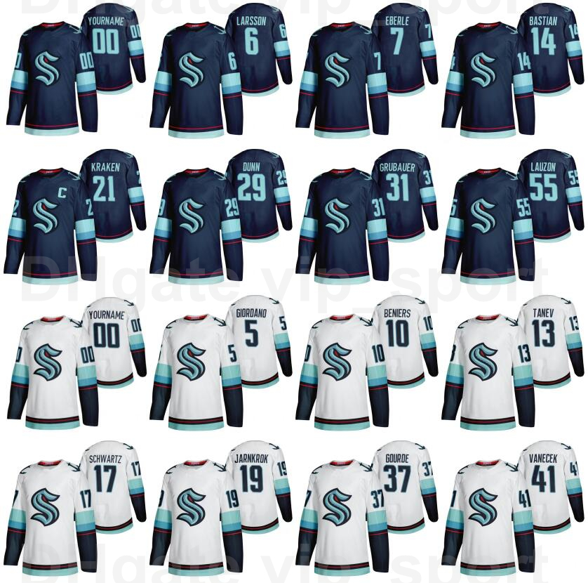 

Ice Hockey Seattle Kraken 72 Joonas Donskoi Jersey 7 Eberle 5 Mark Giordano 29 Vince Dunn 19 Calle Jarnkrok 6 Adam Larsson 43 Colin Blackwell 37 Yanni Gourde Blank, White