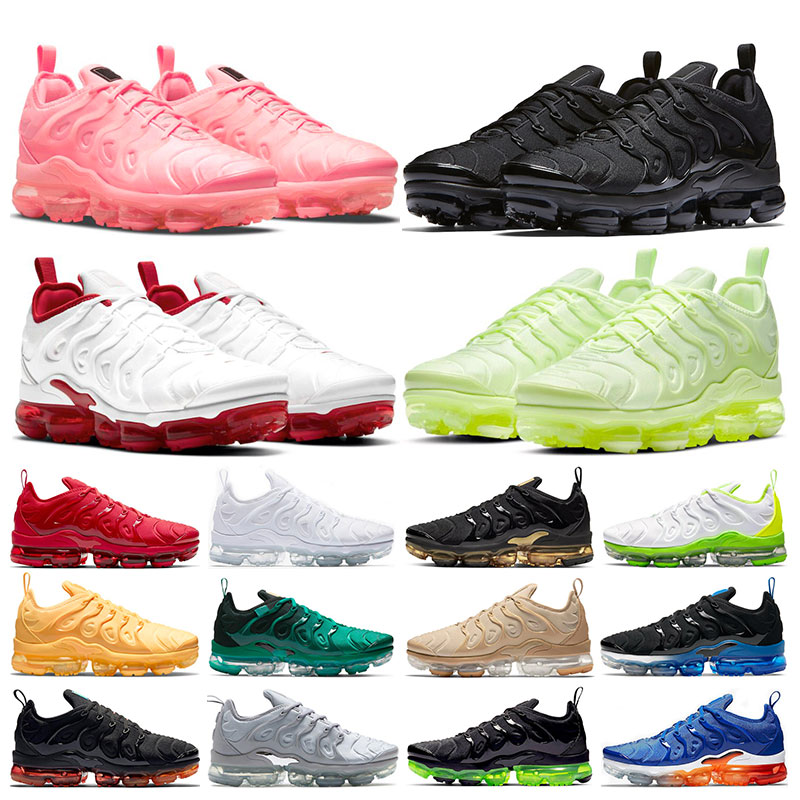 

man women running shoes plus tn Orange Bubblegum White Volt Black Game Royal Metallic Gold Triple Red Linen men trainers outdoor sports sneakers, 35 white volt 40-45