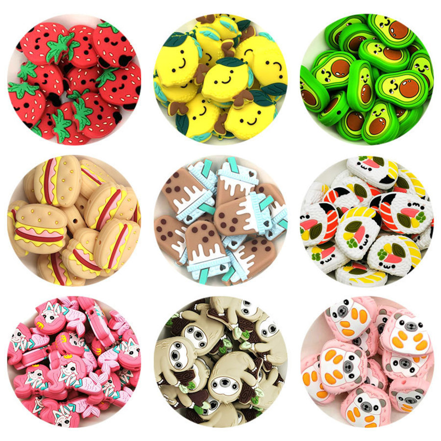 

Designer Silicone Fruit Beads Baby Molar Pacifier Chain Loose Accessories 997N