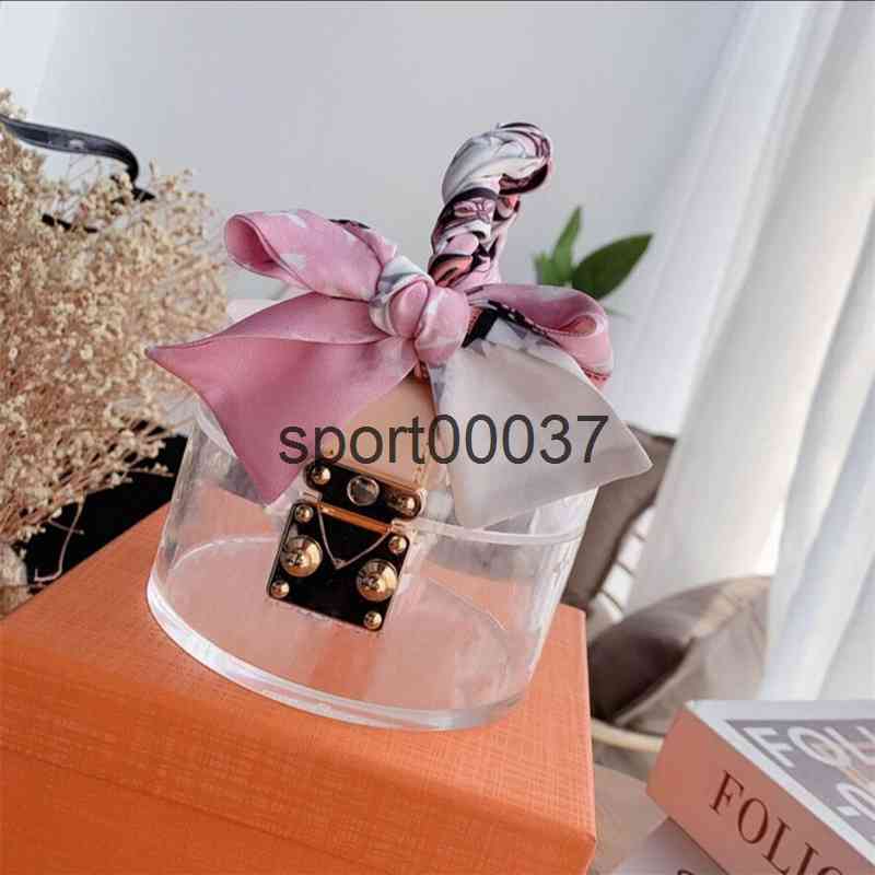 

Handbags Purses Transparent Box Fashion Women PVC Clear Jelly Totes Cosmetic Bag Evening Bags With Silk Scarf