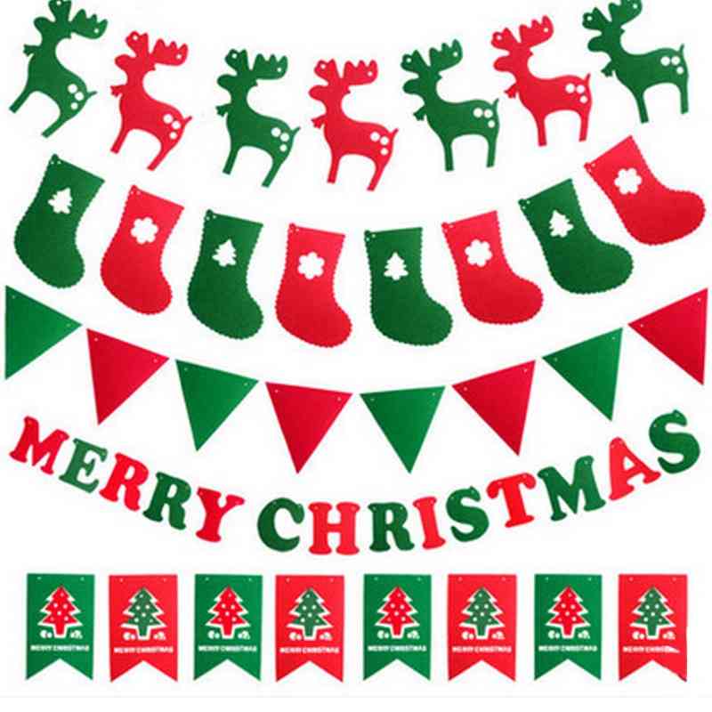 

Triangle products wool felt pull non-woven Christmas flag decoration deer
