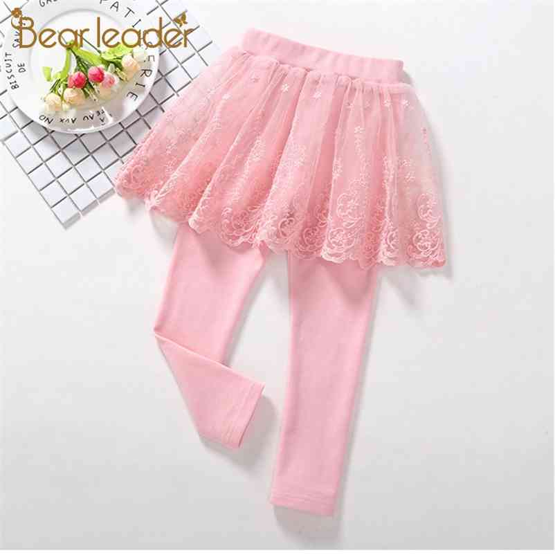 

2-6Y Kids Cute Leggings Fashion Autumn Girls Lace Embroidery Flowers Pants Children Spring Clothing Casual Wear 210429, Ax1705 pink