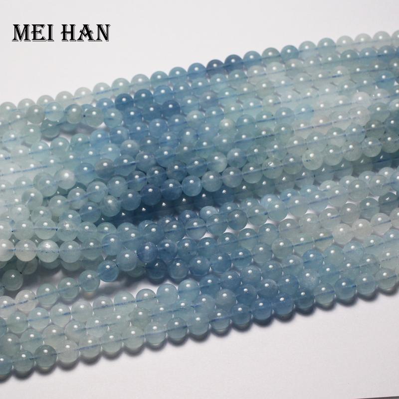 

Other Meihan (1 Strand/set) 8-8.5mm Natural Brazil Gradient Color Aquamarine Cyclosilicate Round Beads Gem Stone For Jewelry Making