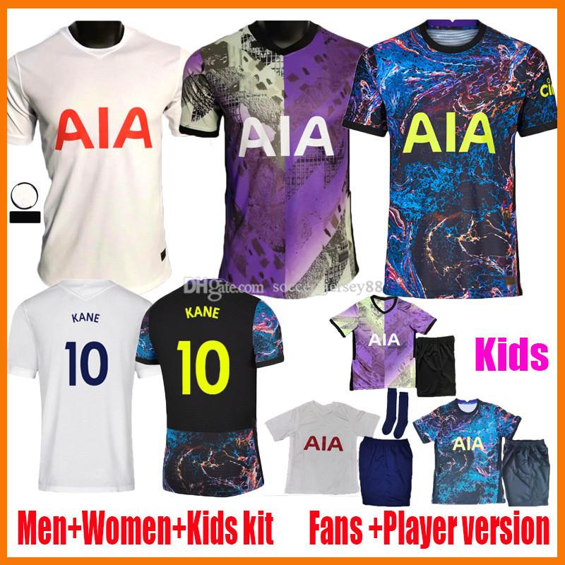 

21 22 BALE KANE TOTTENHAM soccer jerseys player women lady DELE SON NDOMBELE HOJBJERG LO CELSO SPURS 2021 2022 home away 3rd football shirt camiseta de futebol kids kit, Men away +patches 1
