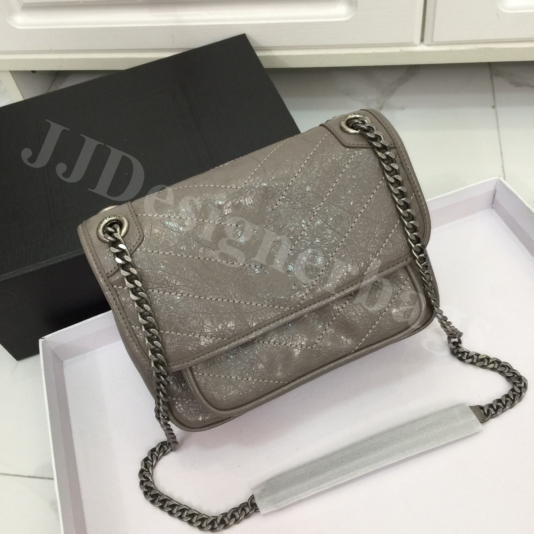 

7A Colors Luxury Classic bags style Colorful fashion female genuine leather womens Envelop shoulder bag lady handbag women messenger designer NIKI Calfskin, Color #1