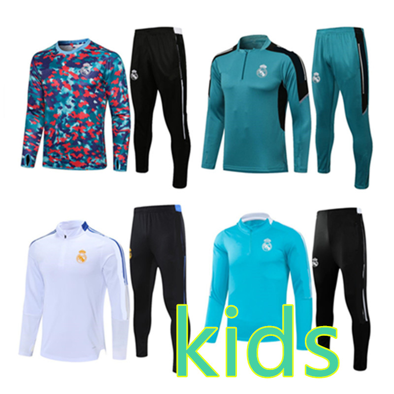 

2021 Real Madrid tracksuit suit survetement kids 20 21 camiseta de futbol HAZARD Chandal football Jogging, White