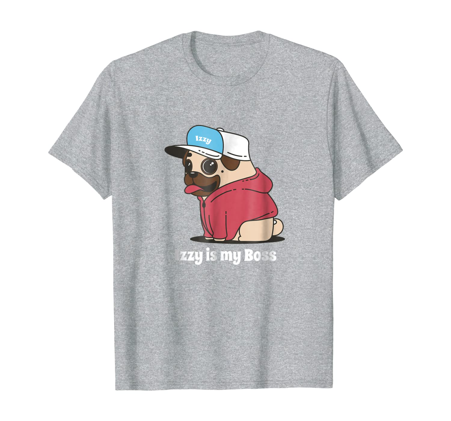 Pug Tshirt for the owner name Izzy Cute t-shirt-image-702966968