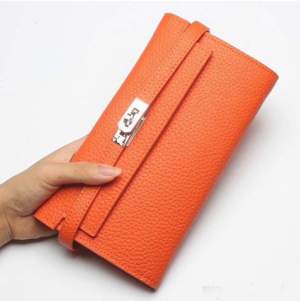 

fashion designer New Arrival Women Luxury Wallets First Layer Cowhide Leather Card Holders Designer Lock Wallet Long Purse, Black