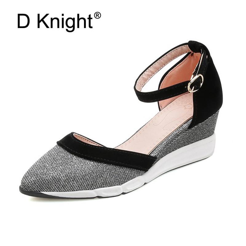 

Women Wedges Sandals Mixed Color Block Platform Wedge Heel Ankle Strap Summer Lady High Heels Sandal Closed Toe Pump Shoes Woman, Black