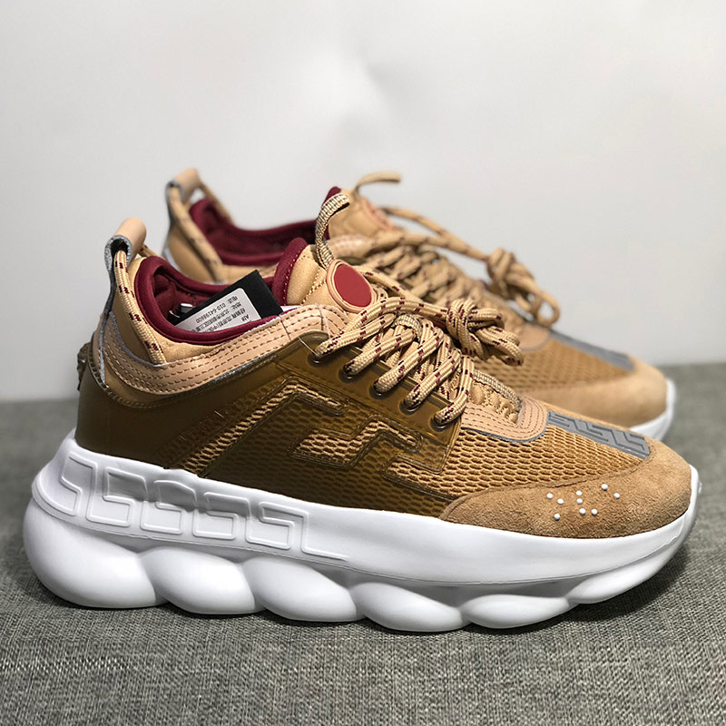 

High quality casual shoes Originals chainer reaction shock fashion men women outdoor classic old dad leisure shoe trainer flair chain walking sneakers, Black;brown