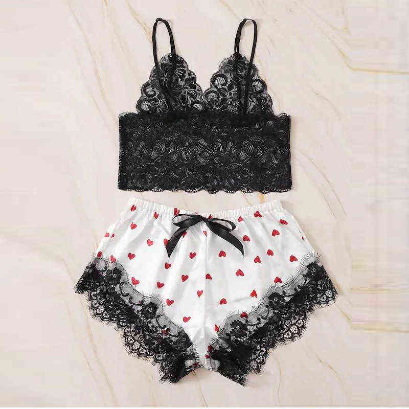 

Women sexy pajamas tempting suit sexy underwear Customized production of lace 211203, Red